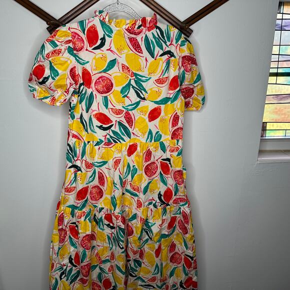 Donna Morgan Fruit Print Cotton Midi Dress - Picture 5 of 7